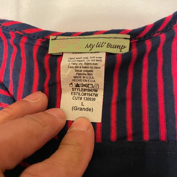 NWT Maternity Top By My Lil Bump Large Striped - Picture 5 of 6